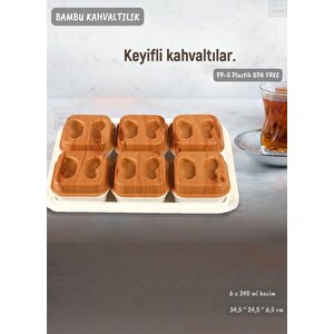 6’lı Bambu Renk Kahvaltılık Seti Tepsili Kahvaltı Tepsisi Bpa Free
