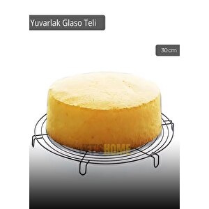 Pasta Soğutma Dinlendirme Teli Yuvarlak Ekmek Kek Kurabiye Soğutma Teli Glaso Teli 30 Cm