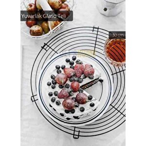 Pasta Soğutma Dinlendirme Teli Yuvarlak Ekmek Kek Kurabiye Soğutma Teli Glaso Teli 30 Cm