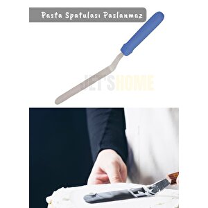 Eğik Pasta Spatulası Paslanmaz Krema Spatula Çelik Tiny Boy 27,5 Cm