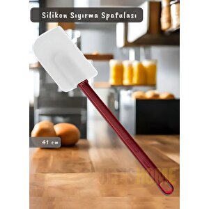 Silikon Spatula Karıştırma Spatulası Sıyırma Spatulası Isıya Dayanıklı Asma Delikli Büyük Boy 41 Cm