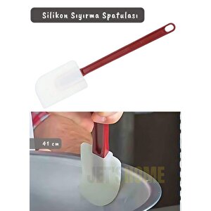 Silikon Spatula Karıştırma Spatulası Sıyırma Spatulası Isıya Dayanıklı Asma Delikli Büyük Boy 41 Cm