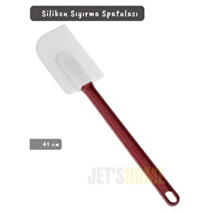 Silikon Spatula Karıştırma Spatulası Sıyırma Spatulası Isıya Dayanıklı Asma Delikli Büyük Boy 41 Cm