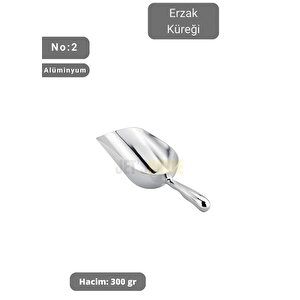 Erzak Küreği Alüminyum Bakliyat Küreği Un Küreği Kuruyemiş Küreği Hacim 300 Gr No:2 21 Cm