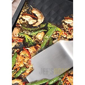 Barbekü Spatulası Paslanmaz Izgara Spatulası Çelik Hamburger Spatulası 34 Cm