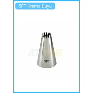 5ft Açık Yıldız Desen Krema Duyu Büyük Boy Pasta Duyu Paslanmaz Çelik Krema Torbası Ucu 3.0x1.4x4.8 Cm
