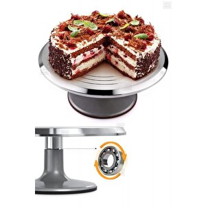 Pasta Hazırlama Standı Paslanmaz Pasta Standı Çelik Pasta Sıvama 30 Cm
