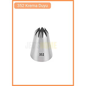 352 Kapalı Yıldız Desen Krema Duyu Büyük Boy Pasta Duyu Paslanmaz Çelik Krema Torbası Ucu 3.5x2.0x5.0 Cm