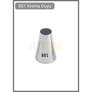 801 Yuvarlak Desen Krema Duyu Büyük Boy Pasta Duyu Paslanmaz Çelik Krema Torbası Ucu 2.4x6.5x4.5 Cm
