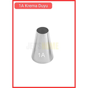 1a Yuvarlak Desen Krema Duyu Büyük Boy Pasta Duyu Paslanmaz Çelik Krema Torbası Ucu 2.5x1.4x3.7 Cm