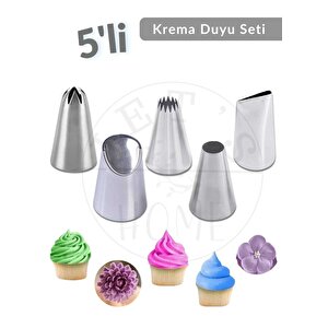 5' Li Krema Duyu Seti Büyük Boy Pasta Dolgu Kreması Paslanmaz Şanti Duyu Çelik Set-2