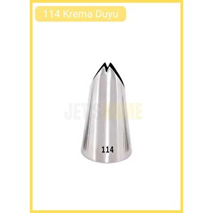 114 Yaprak Desen Krema Duyu Büyük Boy Pasta Duyu Paslanmaz Çelik Krema Torbası Ucu 2.5x1.5x4.2 Cm