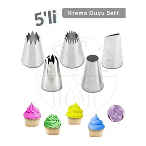 5' Li Krema Duyu Seti Büyük Boy Pasta Dolgu Kreması Paslanmaz Şanti Duyu Çelik Set-3