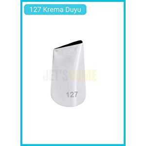 127 Gül Yaprak Desen Krema Duyu Büyük Boy Pasta Duyu Paslanmaz Çelik Krema Torbası Ucu 2.5x2.0x4.0 Cm