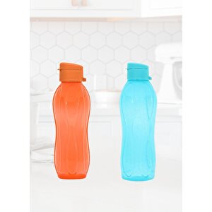 2’li Set Matara Okul Suluğu Kapaklı Su Şişesi Plastik 750 Ml