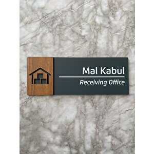 Wooden Serisi Mal Kabul Kapı İsimliği Yönlendirme Levhası