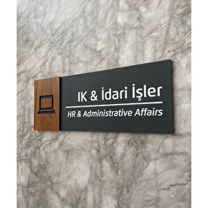 Wooden Serisi İnsan Kaynakları İdari İşler Ofis Departman Kapı İsimliği Yönlendirme Levhası