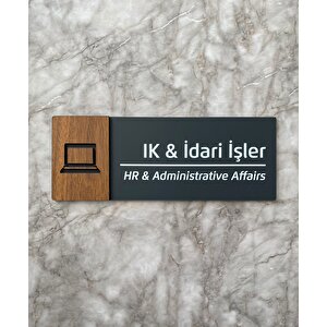Wooden Serisi İnsan Kaynakları İdari İşler Ofis Departman Kapı İsimliği Yönlendirme Levhası