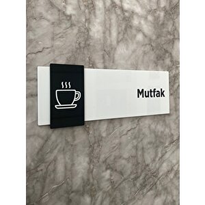 Basic Pearl Black Seri Mutfak Kapı İsimliği Yönlendirme Levhası