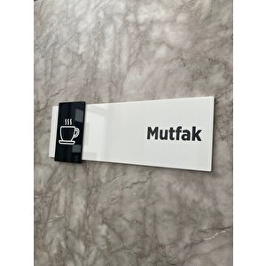 Basic Pearl Black Seri Mutfak Kapı İsimliği Yönlendirme Levhası