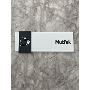 Basic Pearl Black Seri Mutfak Kapı İsimliği Yönlendirme Levhası