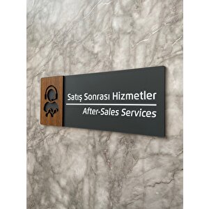 Wooden Serisi Satış Sonrası Hizmetler Kapı Isimliği Yönlendirme Levhası
