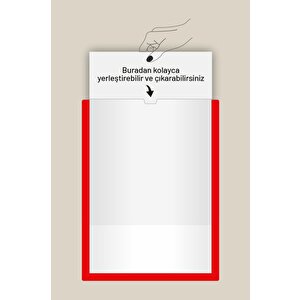 A4 Kırmızı Belge Çerçevesi Kolay Değiştirilebilir Kendinden Yapışkanlı Duvar Ve Kapı Tipi Föylük