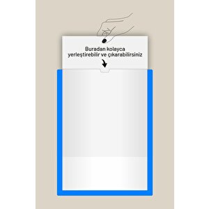 A4 Mavi Belge Çerçevesi Kolay Değiştirilebilir Kendinden Yapışkanlı Duvar Ve Kapı Tipi Föylük