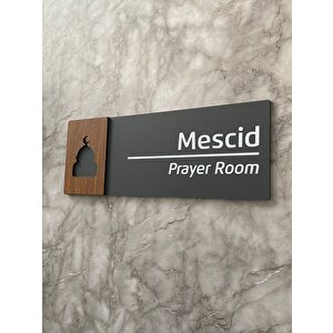 Wooden Serisi Pleksi Mescid Departman Kapı Isimliği Yönlendirme Levhası