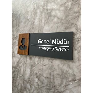 Wooden Serisi Genel Müdür Ofis Departman Kapı İsimliği Yönlendirme Levhası