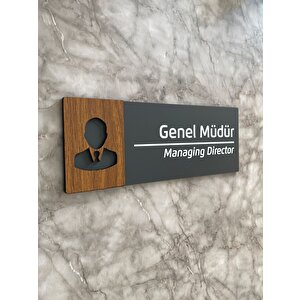 Wooden Serisi Genel Müdür Ofis Departman Kapı İsimliği Yönlendirme Levhası