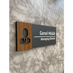 Wooden Serisi Genel Müdür Ofis Departman Kapı İsimliği Yönlendirme Levhası