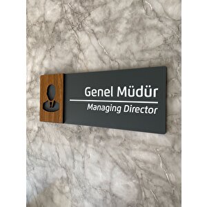 Wooden Serisi Genel Müdür Ofis Departman Kapı İsimliği Yönlendirme Levhası