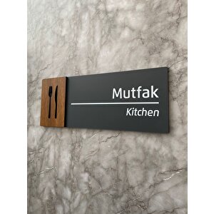 Wooden Serisi Mutfak Departman Kapı Isimliği Yönlendirme Levhası