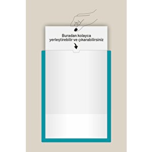 A4 Turkuaz Belge Çerçevesi Kolay Değiştirilebilir Kendinden Yapışkanlı Duvar Ve Kapı Tipi Föylük