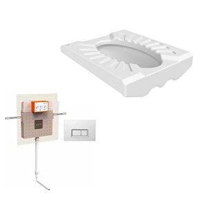 Omega Çevre Yıkamalı Hela Taşı + Vitra Gömme Rezervuar Set