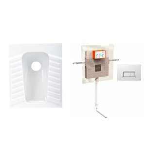 Çevre Yıkamalı Hela Taşı + Vitra Gömme Rezervuar Set
