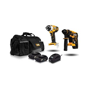 18blrh Kömürsüz Kırıcı-delici + 18id Darbeli Vidalama + 18 V 4.0 Ah Çift Akülü Set