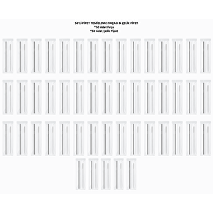 Cup 100 Parça 50'li Paket - 50 Adet Paslanmaz Çelik Metal Pipet Ve 50 Adet Pipet Temizleme Fırçası