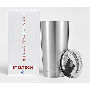 Cup – 20oz Paslanmaz Çelik Termos , Çelik Pipetli, Ekstra Sürgülü Kapak Ve Temizleme Fırçalı