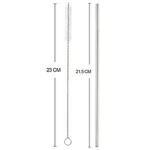2li Termos Mug Seti  600 Ml - 20oz Sıcak & Soğuk Içecekler Için Çelik Pipetli Sürgülü Kapaklı Ve Temizleme Fırçalı