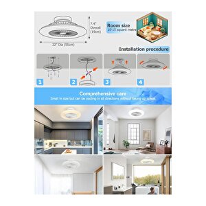 Dlc Nord 60cm Kumandalı Led Tavan Vantilatörü Beyaz