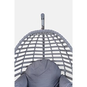 Royal Rattan Tekli Salıncak – Bahçe Ve Balkon Salıncağı - Minderli Ve Yaylı Model - Özel Teslimat