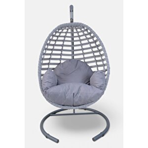 Royal Rattan Tekli Salıncak – Bahçe Ve Balkon Salıncağı - Minderli Ve Yaylı Model - Özel Teslimat