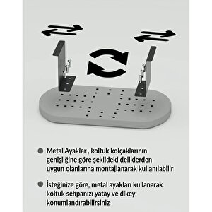 Reyo Goldfalez Yan Sehpa Ayarlanabilir Tepsi Di̇kdörtgen Dekoratif Modern Yatay Dikey Koltuk Sehpası Efes