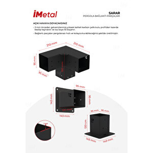 Sarar Ahşap Pergola Braket Seti Duvardan Tek Bölümlü 90x90 mm Ahşaplar Için