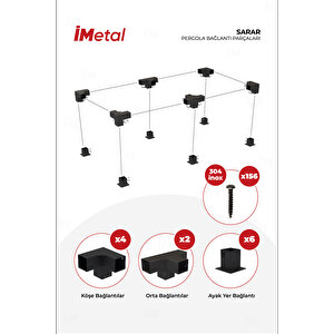 Sarar Ahşap Pergola Braket Seti İki Bölümlü 85 X 85 Mm Ahşaplar Için