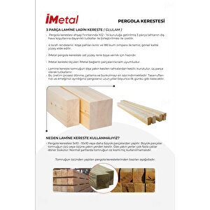Sarar  Ahşap Pergola Seti Tek Bölümlü 90x90 mm Ahşaplar Dahil