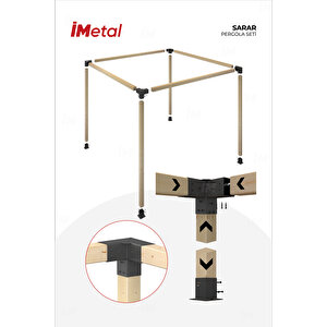 Sarar  Ahşap Pergola Seti Tek Bölümlü 85 X 85 Mm Ahşaplar Dahil