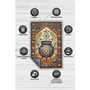 Homshtag Cadı Kazanı Korku Temalı Salon Halısı Çiçekli Renkli Oturma Odası Halısı Cadı Kazanı Halısı